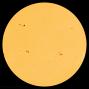 A large sunspot is emerging at the circled location. [Photo courtesy of NASA SDO/HMI]