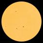 All of these sunspots have simple, stable magnetic fields. Strong solar flares are unlikely today. [Photo courtesy of NASA SDO/HMI]