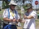 ARDF is an activity for all family members, whether or not they have ham licenses. Competitors at National Championships must hunt transmitters on their own, but its okay to tackle the course as a pair or small group at local events like this one. Bill Preston, KZ3G, and his son Robbie, KI6KYX, learned radio-orienteering techniques together at a park in Placentia, California last May. [Joe Moell, K0OV, Photo]